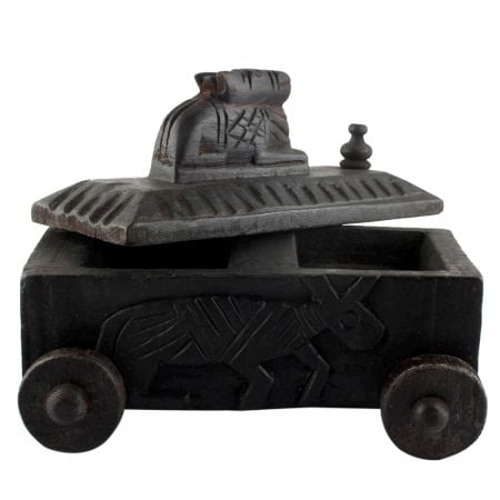 Vintage Handcrafted Old Nandi Wooden Spice Box Masala Dabba Spice Box